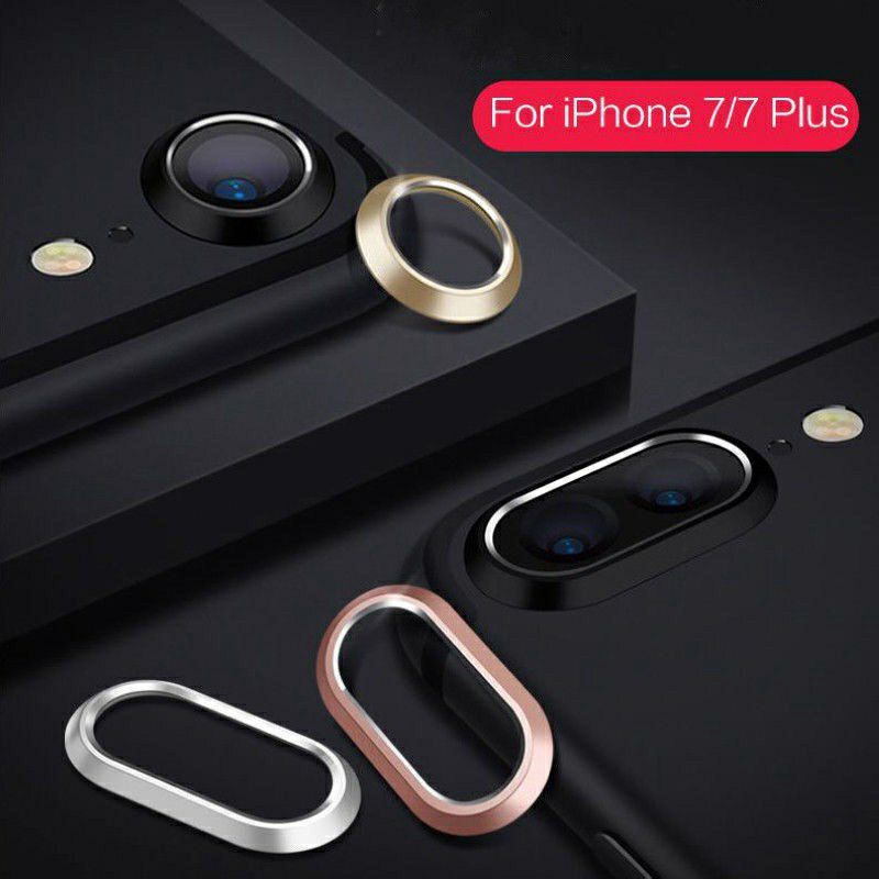 Ring Camera iPhone 7 / 7+ / 8 / 8+ Bumper Kamera Metal + Lensa Anti Gores Screen Guard Protector 7 Plus 8 Plus Bumper Ring Camera