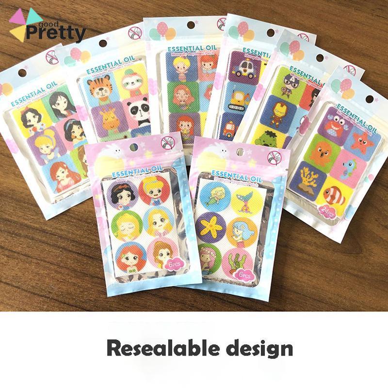 6 PCS bayi stiker pengusir nyamuk Hewan Kartun Anti Nyamuk Stiker Patch untuk Bayi Anak-anak Wanita Hamil - PD
