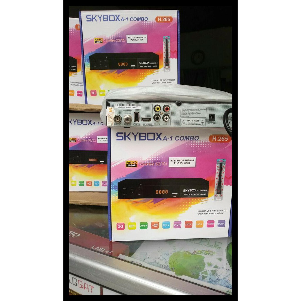 Termurah Skybox A1 Combo Hd Dvb-S2 Receiver Parabol Plus Set Top Box Dvb-T2 Cuci Gudang