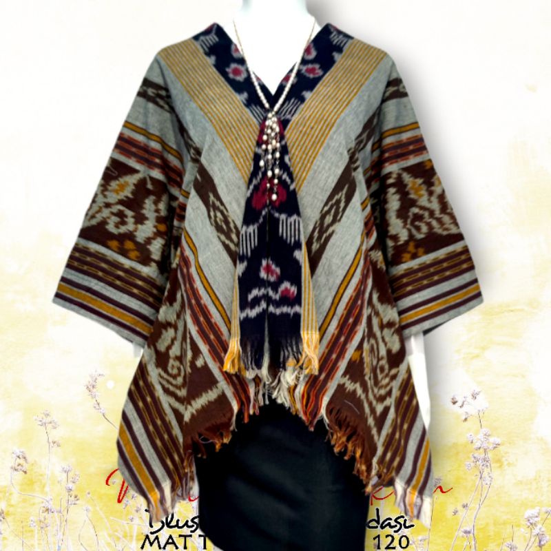 Blus waka tenun ori jumbo blouse crop top dasi baju atasan wanita kerja kasual etnik unik tradisional fashion wanita jepara lombok ikat indonesia bali sumba lurik baron songket nusantara modis besar big size lurik batak modis cewek ibu remaja ethnic-D