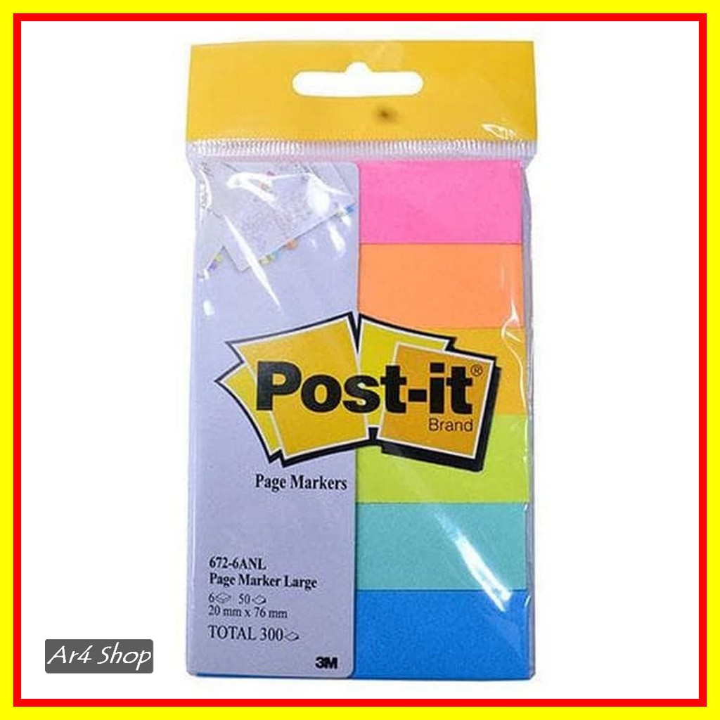 

Sticky Notes - Post-It - 672-6Anl Page Marker Assorted Color