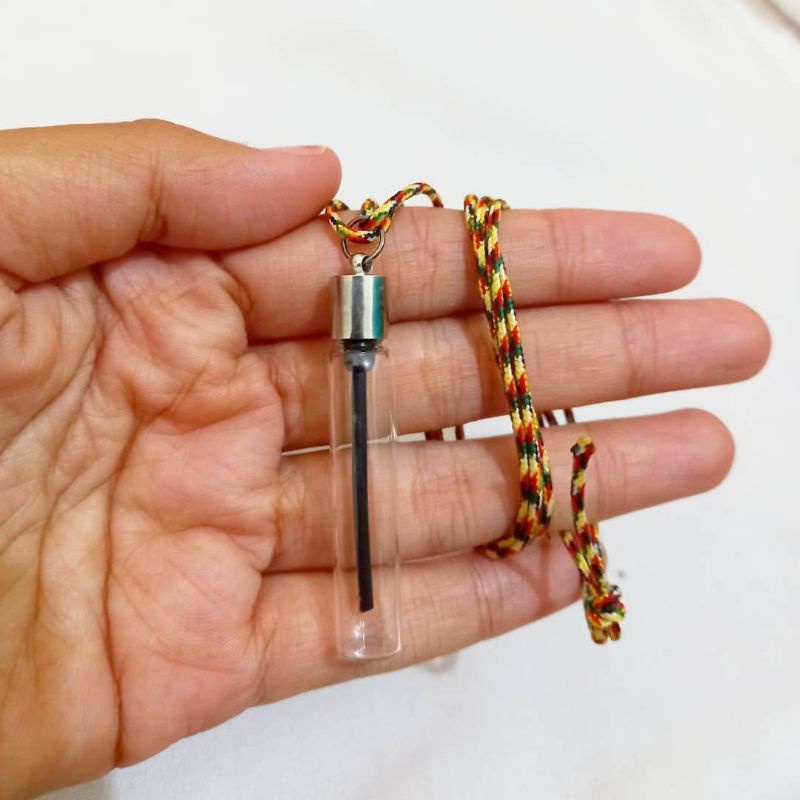 Liontin Tabung Bening Transparan Bisa Diisi (Free Tali) PREMIUM