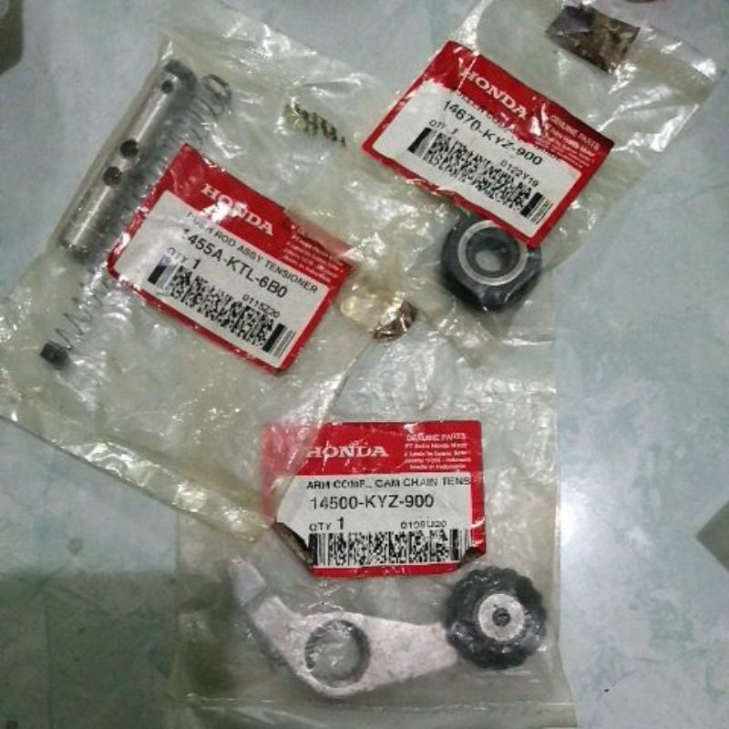 plat ARM Cam chain tensioner plus suling keteng plus roll keteng supra x125 Helm in asli