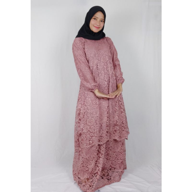 Gamis Brukat Model Malaysia Remaja dan Dewasa