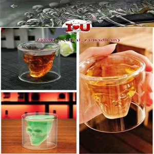 Jual Skull Head Vodka Shot Glass Cup Crystal Diskon