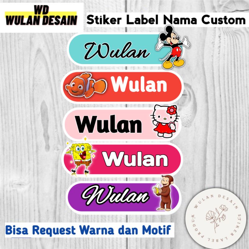 

Stiker Label Nama Buku tulis, pensil dan barang kepunyaan lainnya Bisa request gambar