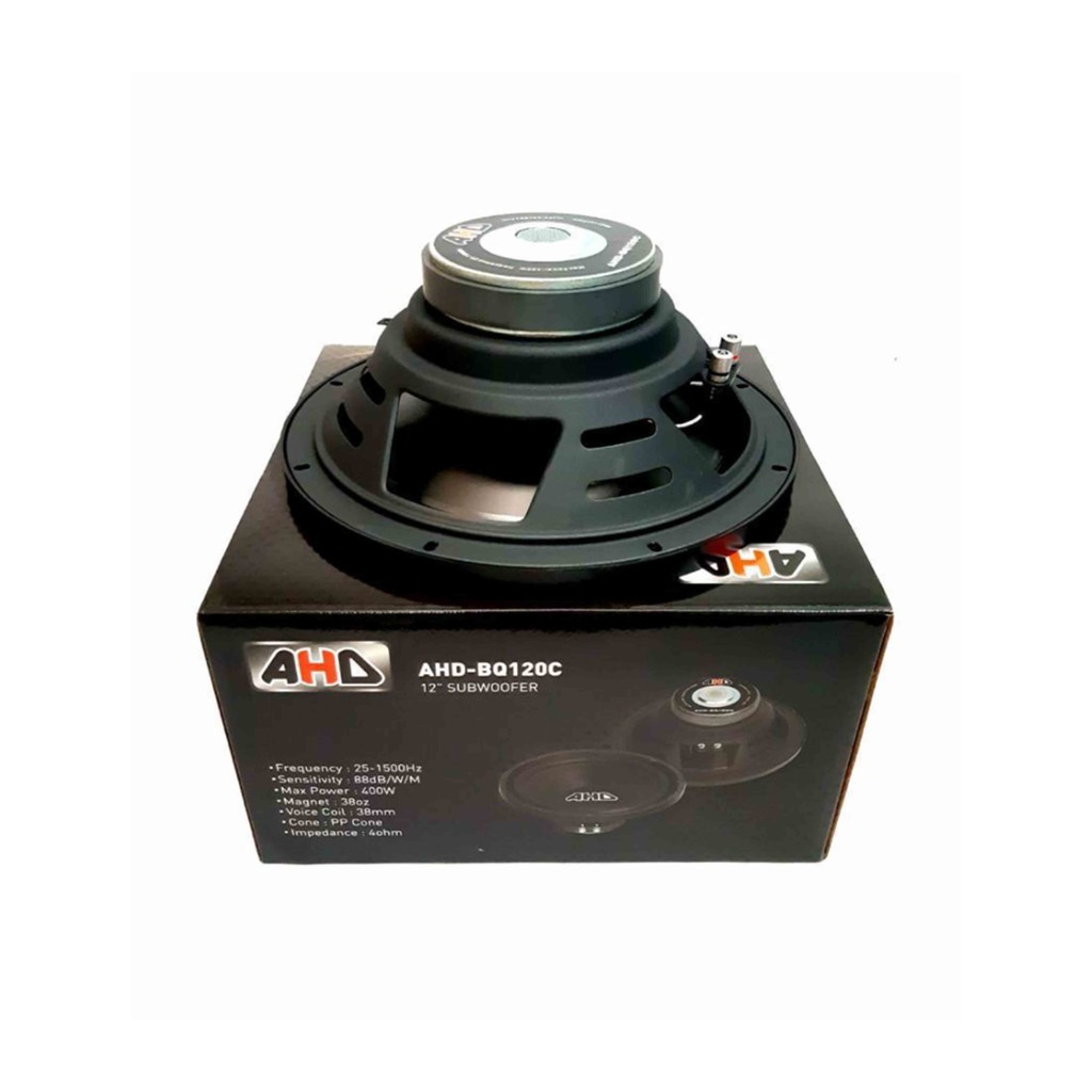 AHD Subwoofer Mobil Ukuran 12 inch Single Voice Coil