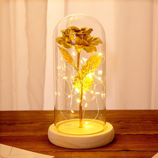 MPro Lampu LED Bunga Mawar Dekorasi Beauty And The Beast Rose | Pajangan Kado Hiasan Ruangan Ka