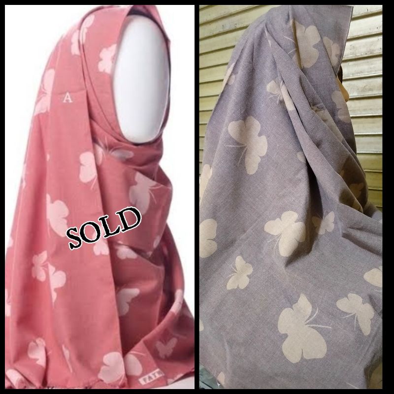 PASHMINA MOTIF KUPU BAHAN DENIM