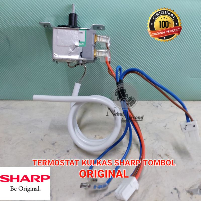 TERMOSTAT KULKAS SHARP TOMBOL ORIGINAL + KABEL SOKET