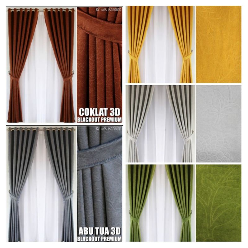 Gorden Blackout Polos Gorden Blackout Import Tebal Korden Motif Terbaru Gorden Embos Smokring Polos 