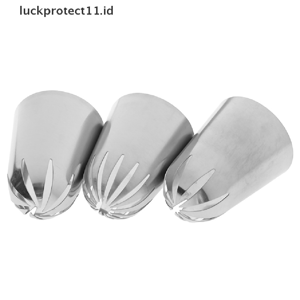 // Hg &amp; ID// 3pcs Tips Piping Icing Rusia Besar Set Cream Nozel DIY Dessert Pastry Tips.