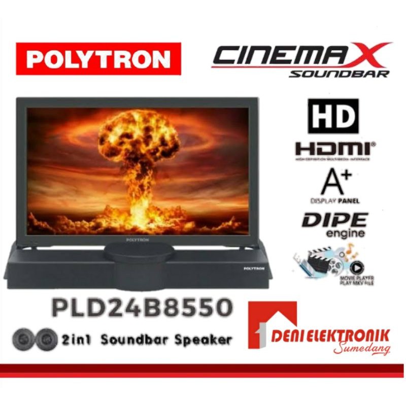 LED TV 24" Polytron cinema x Soundbar PLD24B8550