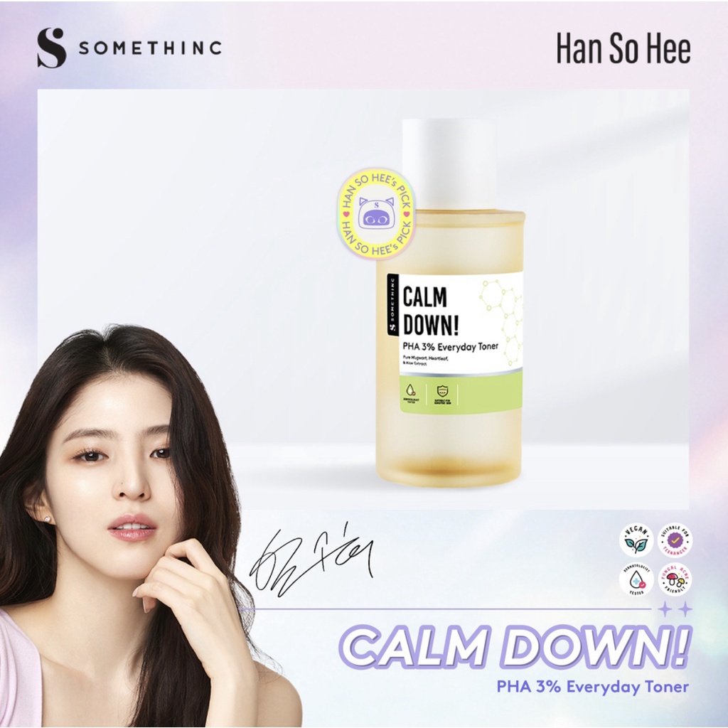 SOMETHINC Calm Down! PHA 3% Soothing Everyday Toner -Toner Menenangkan &amp; Mencerahkan kulit