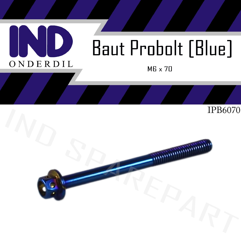 Baut-Baud Probolt-Pro Bolt Blue-Biru M6x70-6x70-6 x 70 Kunci 8 Drat 10