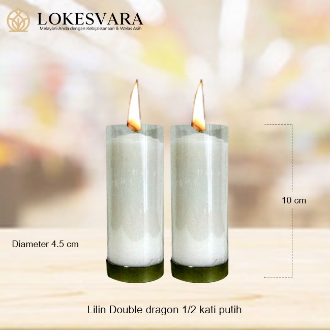 Lilin Puja Sembahyang Pilar 1/2 Kati/Kin Double Dragon