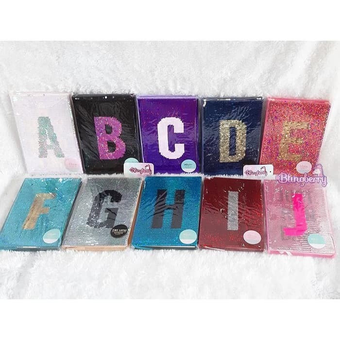 

nn ` Notebook / Buku agenda / Diari / Diary / Sequin Alphabet (abjad)