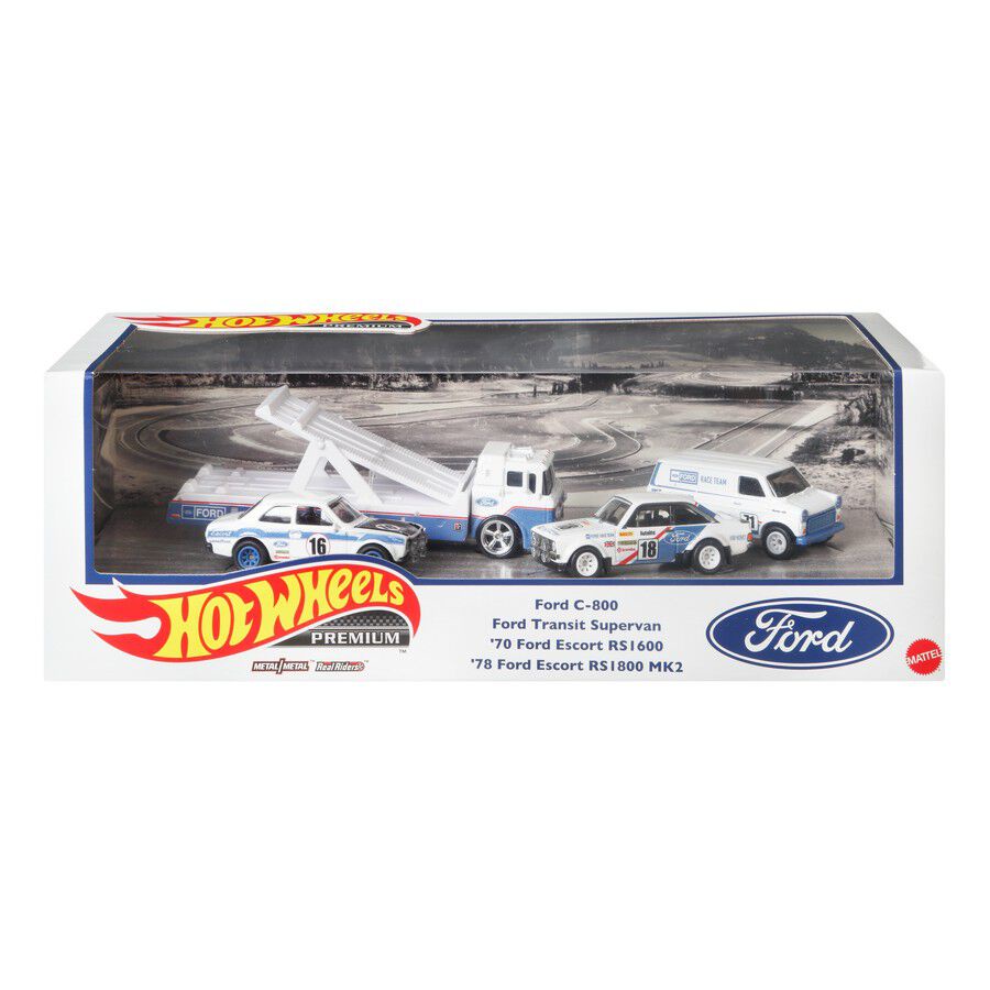 Diecast Hot Wheels Premium Diorama FORD Transit Supervan C-800 Escort RS1600 RS1800 MK2 70 78 HW