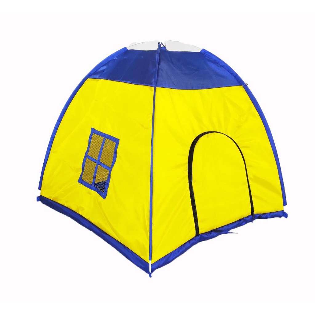 Tenda Kucing Full Cover 50x50x50cm Biru Kuning