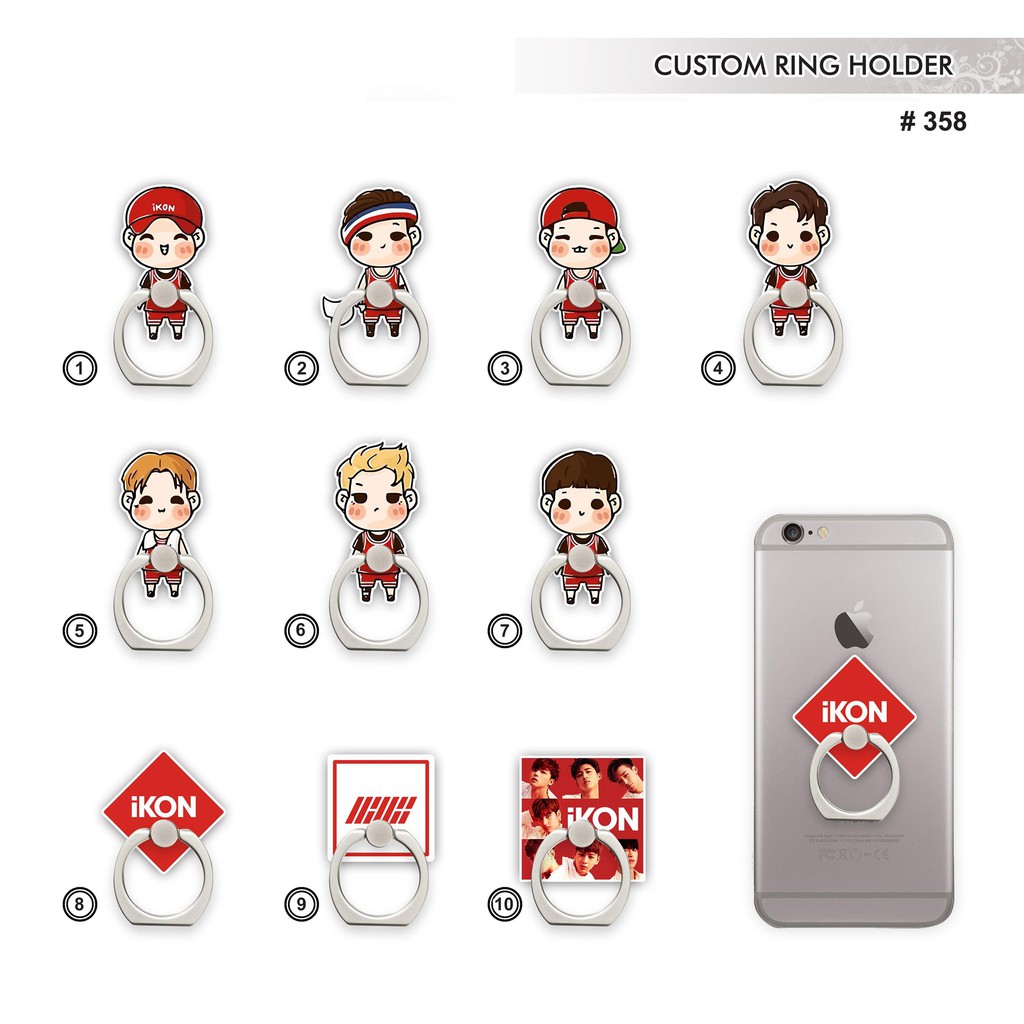 CETAK CUSTOM RING HOLDER/ iRing/ Phone Holder KATALOG iKON KPOP