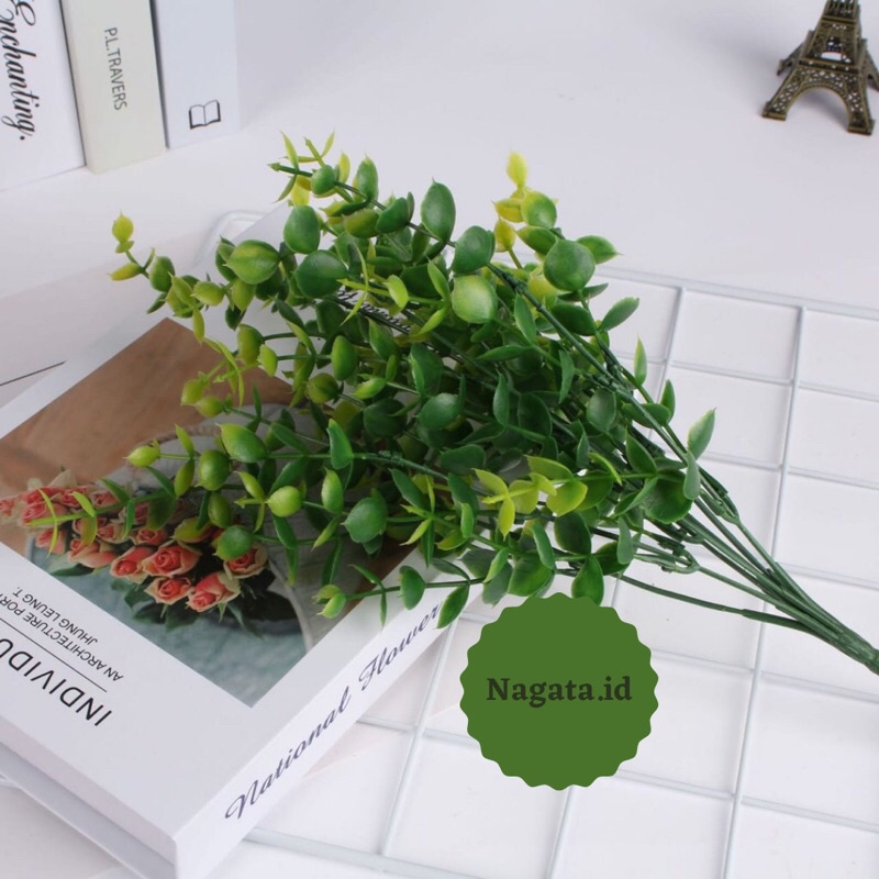 NAGATA - Mini Eucalyptus Artificial Leaf Daun Eucalyptus Mini Daun Hias Tiruan Bunga Hias Dekorasi B