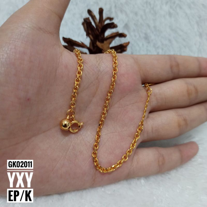 Gelang Kaki Yaxiya Rantai Kecil warna Gold GK02011