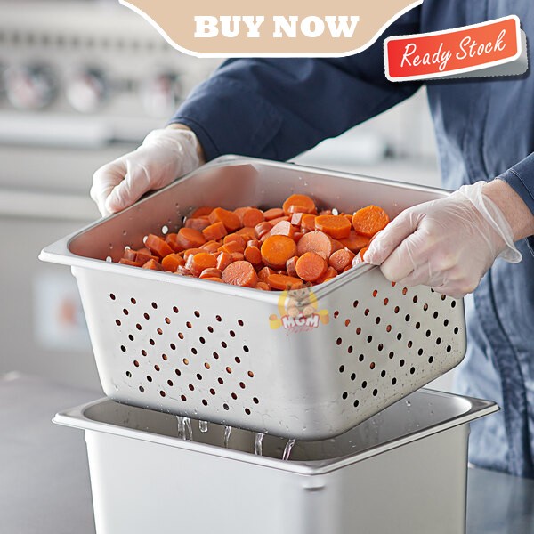 Food Pan Stainless 1/2 Tinggi 150mm Perforated LUBANG Gastronorm