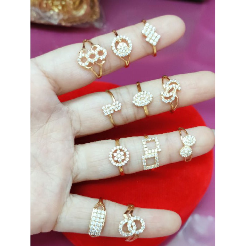 CINCIN MATA IMPORT MODEL EMAS ASLI ( PERAK 925 ) LAPIS EMAS 24K WARNA ROSEGOLD