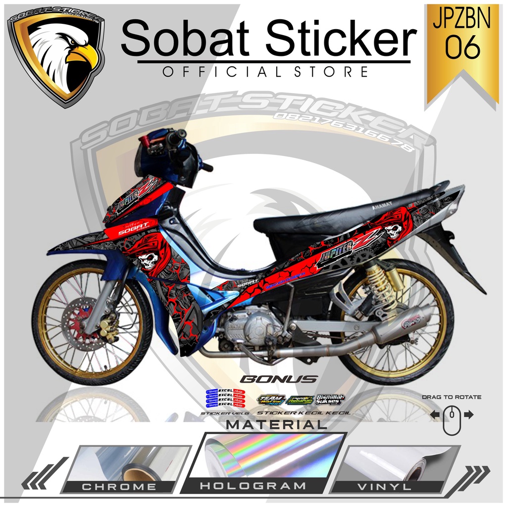 STRIPING JUPITER Z BURHAN - STRIPING HOLOGRAM YAMAHA JUPITER Z BURHAN 2006-2009 TENGKORAK