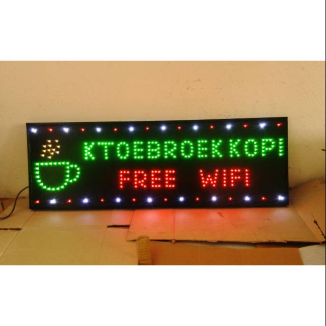 Tulisan lampu led / led sign nama lokasi cafe kopi