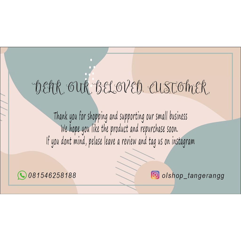 

Thankyou card, kartu terimakasih