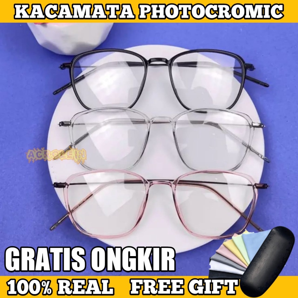 [TERMURAH] Kacamata Photocromic Korea / Anti Radiasi 2 In 1 Potokromik Photochromic Pria Wanita Fotocromic Potocromic