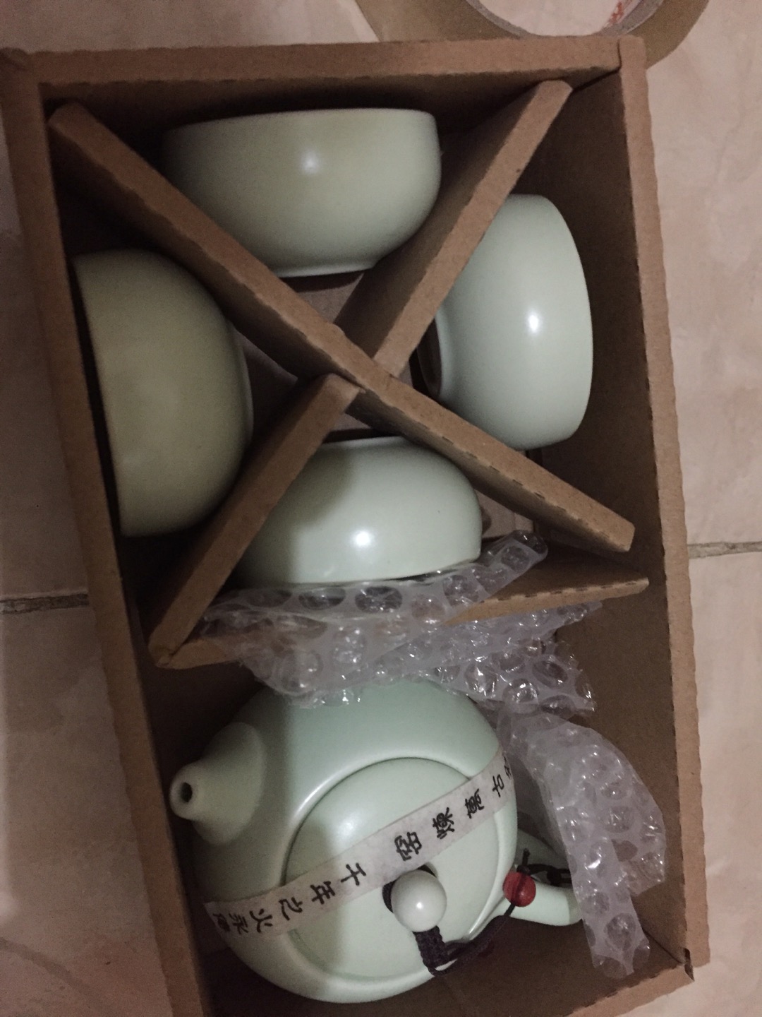 Ready Stock Dqvk Oolong Classic Chinese Tea Pot Set 4 Cups Ceramic With Gift Box Teko 4 Cangkir Teh