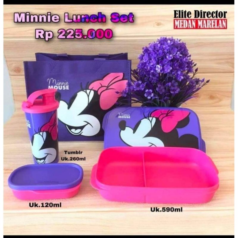 paket bekal minnie lunch set tuperware