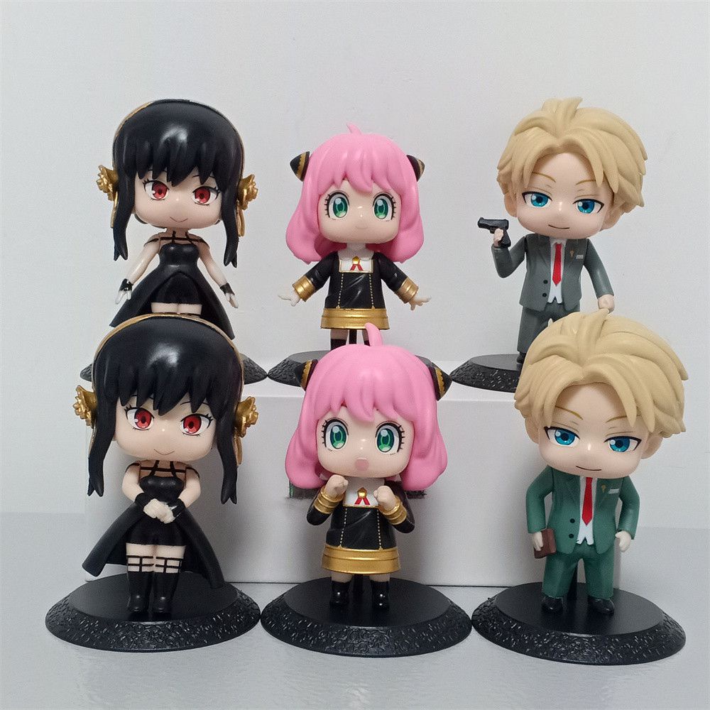 6pcs/set Spy x Family Anime Figure Anya Forger/Yor Forger/Loid Forger Action Figure Thorn Princess/007 Figurine Doll Toy