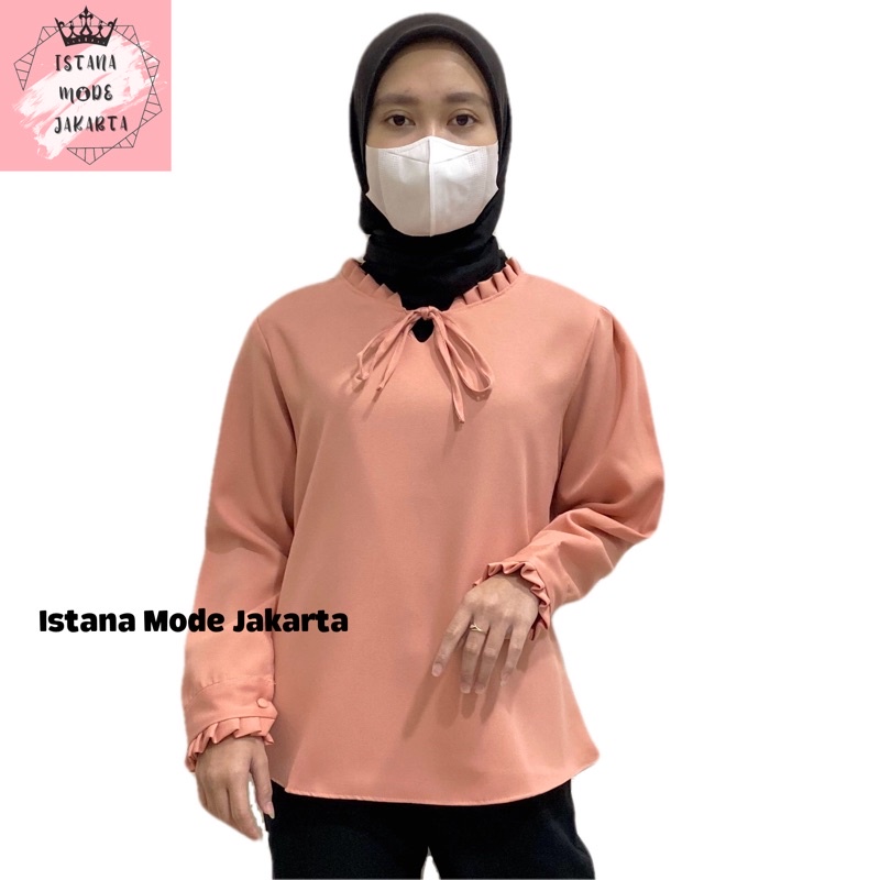ISTANA MODE JAKARTA Aurelia baju atasan wanita terbaru blouse korean style blouse wanita lengan panjang-DUSTY SALEM