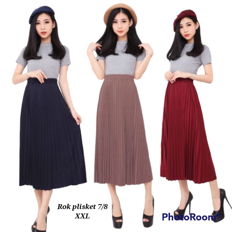 ROK PLISKET WANITA 7/8 SIZE XXL (BAHAN HYGET SUPER)