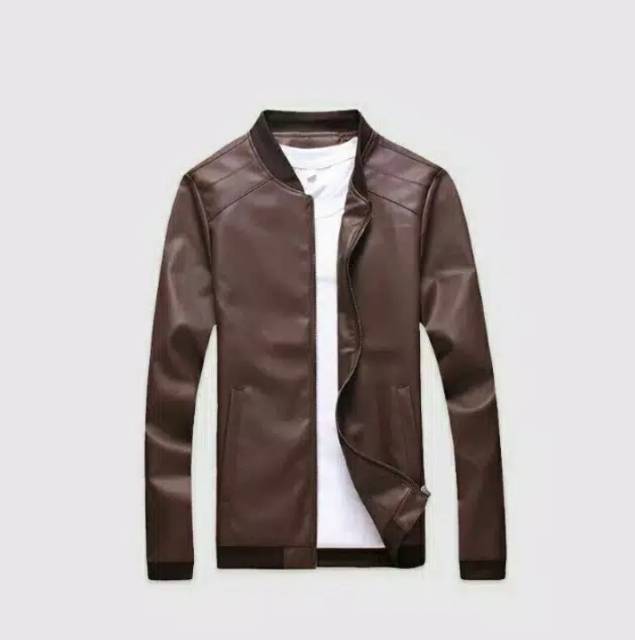 Jaket kulit domba super asli korean style jaket kulit kasual