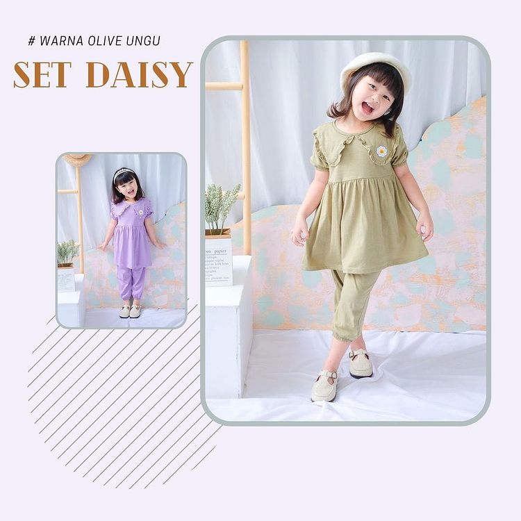 Baju Setelan Anak Perempuan Series Daisy Lucuna