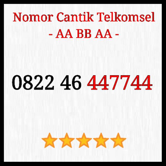 Nomor Cantik Telkomsel AABBAA