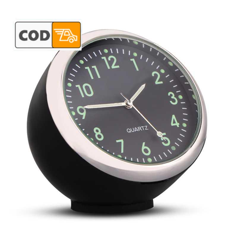 Dekorasi Mobil Jam Mini Quartz Clock Luminous Menyala Interior Dashboard Keren