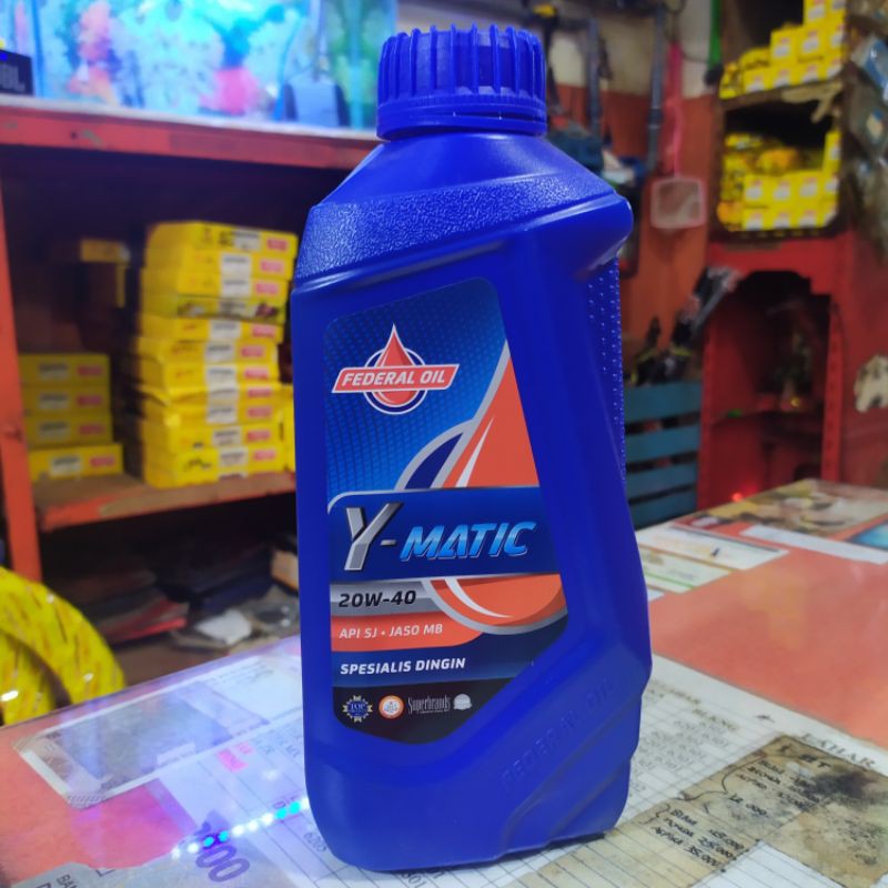 FEDERAL OIL Y-MATIC SPESIALIS DINGIN SAE 20W-40 API SJ JASO MB - PAKET OLI MATIC FEDERAL OIL + GEAR 