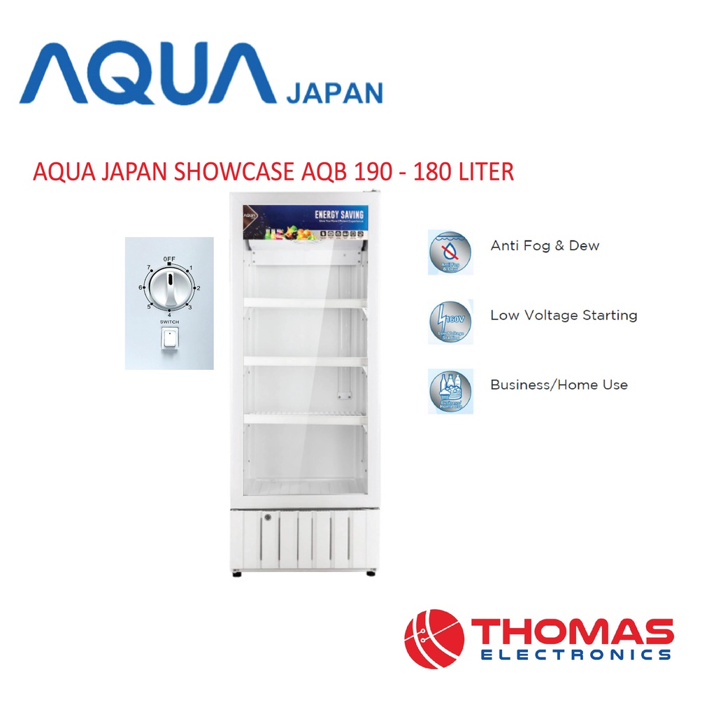 Aqua Japan Showcase AQB 190 Display cooler Aqua AQB190 GARANSI RESMI