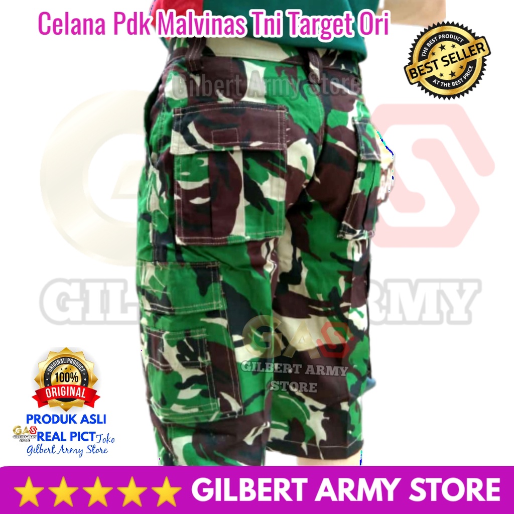 Celana Loreng Target Original Malvinas Tni Cargo Pendek Pria Terbaru GILBERT ARMY STORE size 28-38 Camo Tentara