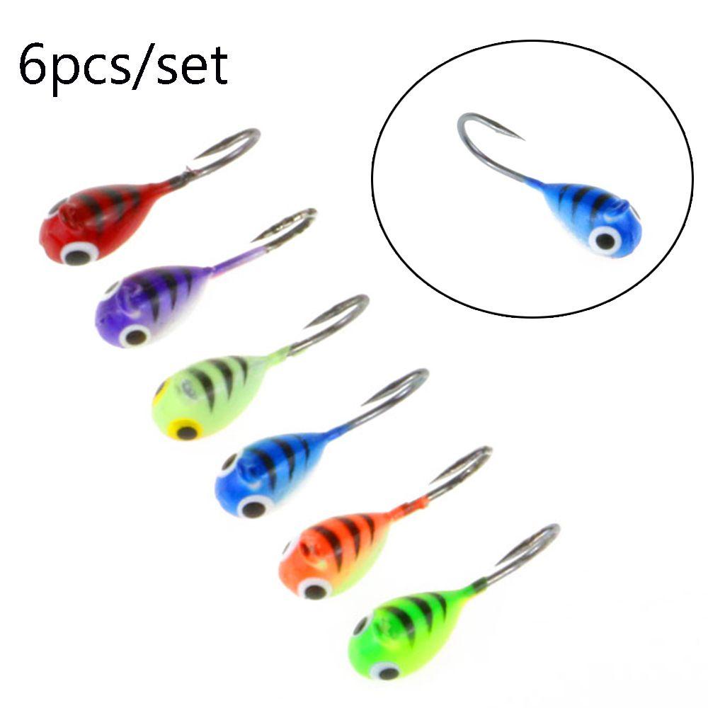 Nanas 6 Pcs/SET Es Memancing Umpan Kualitas Tinggi Ikan Paus Berbentuk Penyeimbang Memimpin Kait Keras