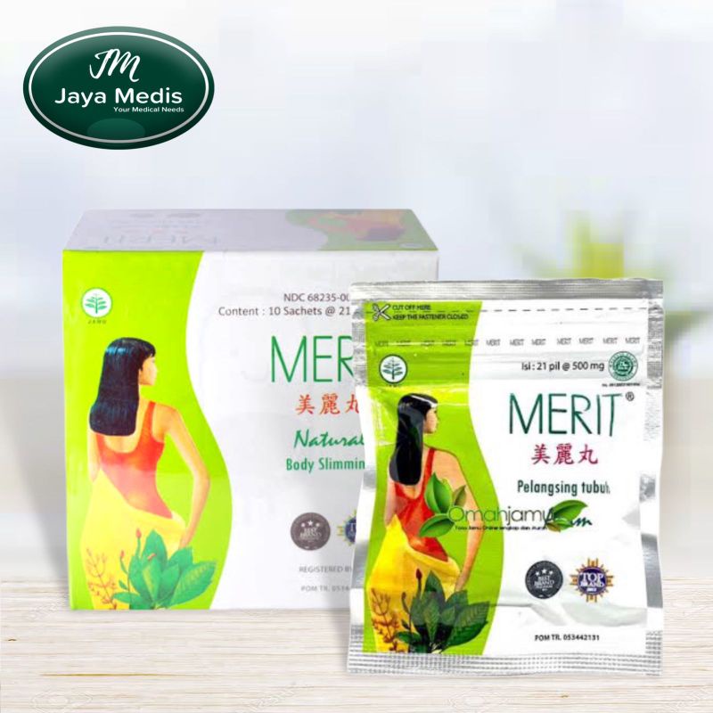 Pil Merit Natural Body Slimming - 1 Sachet Isi 21 Pil