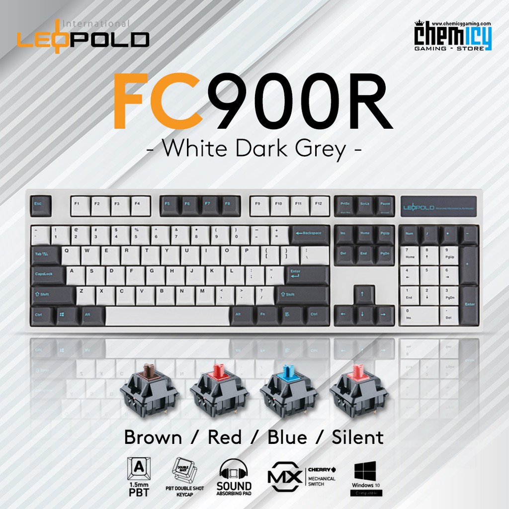 Leopold FC900R White Dark Grey Mechanical Gaming Keyboard