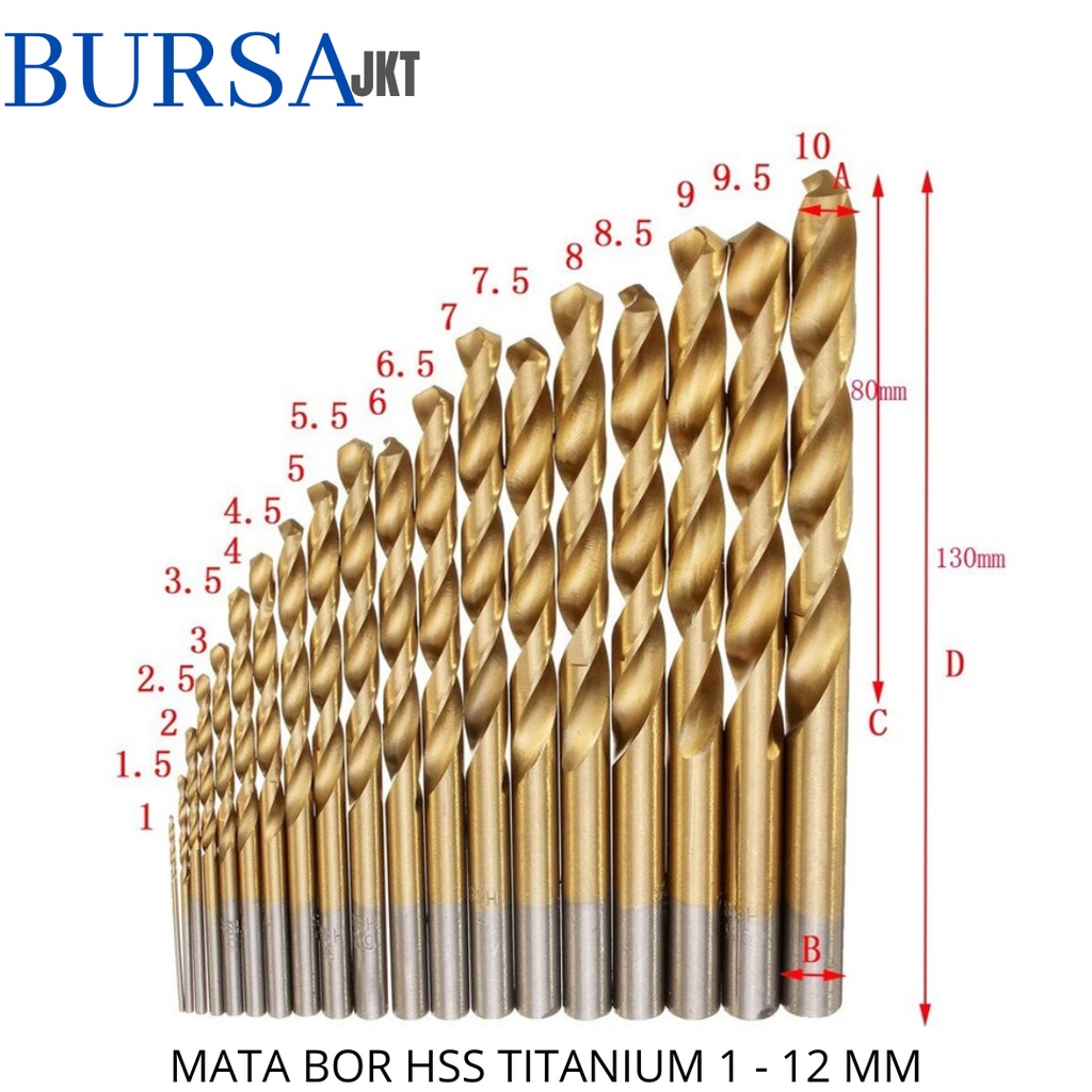 MATA BOR HSS GOLD TITANIUM COATED DRILL BIT 4241 3.2 MM