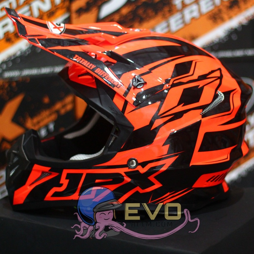 HELM JPX CROSS_FOX1 SERI X12 - FLUO RED GLOSS + GOOGLE SNAIL (ONGKIR 2 KG) JPX X12 ORANGE HELM JPX TERBARU