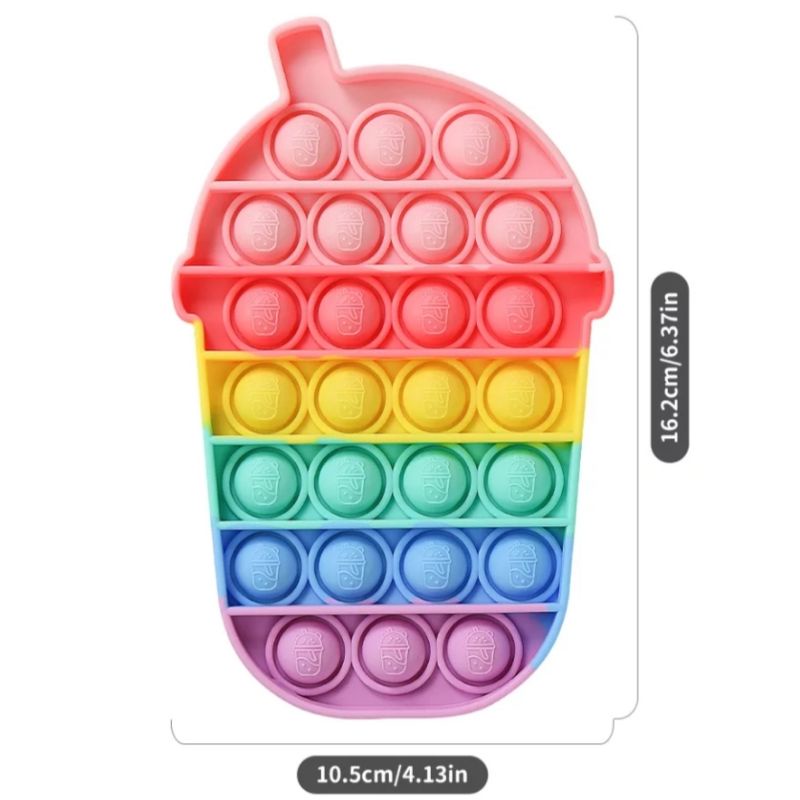 BIANCA - Mainan Anak Pop It Fidget RAINBOW Bubble Push Pop its Fidget Toys-BUBBLE TEA